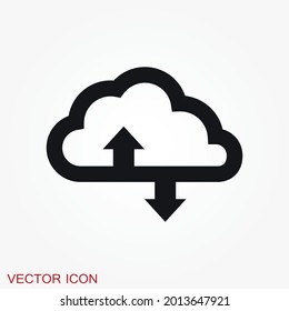 Cloud icon, outline and solid vector illustration