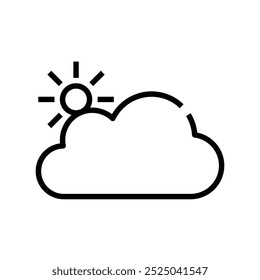 icono de nube. Diseño de estilo de contorno aislado sobre fondo blanco