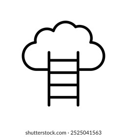 cloud icon. Outline style design isolated on white background