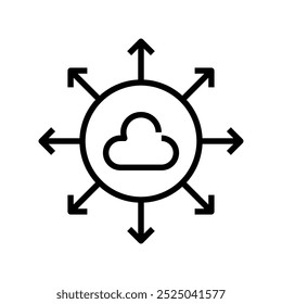 cloud icon. Outline style design isolated on white background