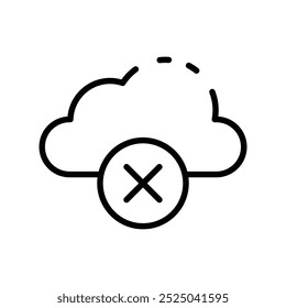 cloud icon. Outline style design isolated on white background