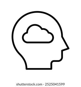 icono de nube. Diseño de estilo de contorno aislado sobre fondo blanco