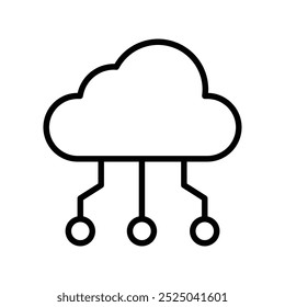 icono de nube. Diseño de estilo de contorno aislado sobre fondo blanco