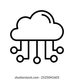 icono de nube. Diseño de estilo de contorno aislado sobre fondo blanco