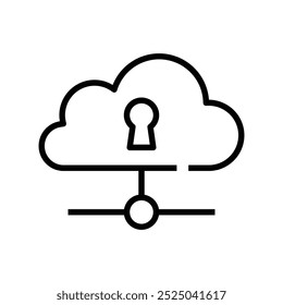 Cloud-Symbol. Gliederungsdesign einzeln auf weißem Hintergrund