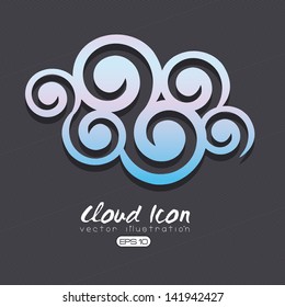 cloud icon over black background vector illustration
