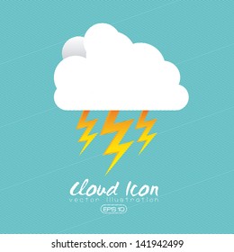 cloud icon over blue background vector illustration