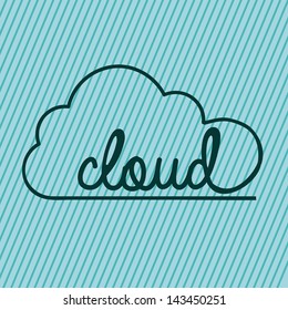 Cloud Icon over blue background  vector illustration
