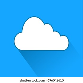 cloud icon over blue background with shadow, stock vector illustration