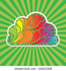 cloud icon over grunge background vector illustration