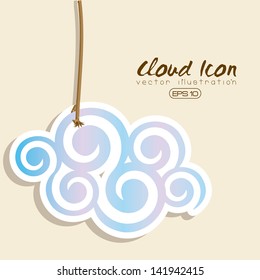 cloud icon over pink  background vector illustration