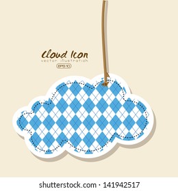 cloud icon over pink background vector illustration