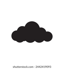 Cloud icon over white background, silhouette style concept. vector illustration