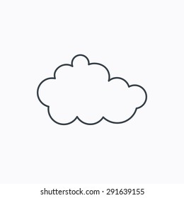 Cloud icon. Overcast weather sign. Meteorology symbol. Linear outline icon on white background. Vector