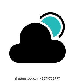 Cloud icon with a partial circle shape on top