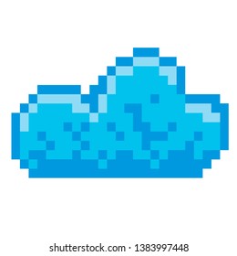 Cloud icon pixel art. Cartoon cloud in pixel style