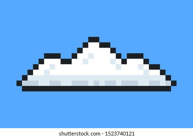 Cloud Icon. Pixel Art. Retro Game Style. Vector Illustration.