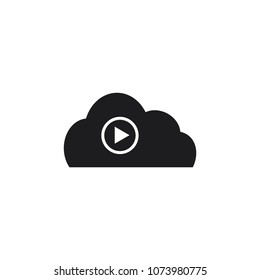 cloud icon and play icon conception 