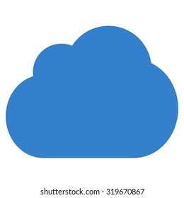 Cloud icon from Primitive Set. This isolated flat symbol is drawn with cobalt color on a white background, angles are rounded.