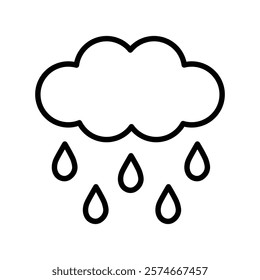 Cloud icon with rain and drops