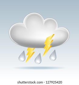 Cloud icon. Rain and lightning. Vector illustration
