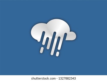 cloud icon and rain silhouette logo design