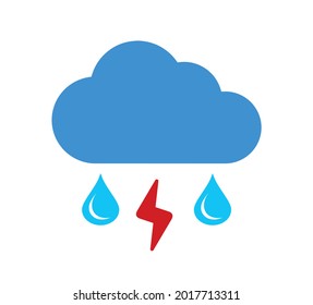 cloud icon with rain and storm