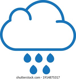 cloud icon. rain icon vector (blue version)