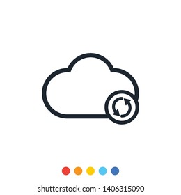 Cloud icon and Refresh sign for Manage data storage on the cloud.
