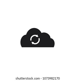 cloud icon and refresh icon in trendy flat design 