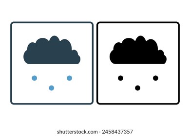 cloud icon. icon related to computer. suitable for web site, app, user interfaces, printable etc. solid icon style. simple vector design editable