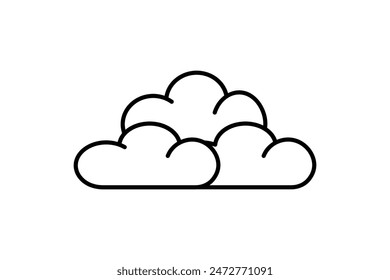 Cloud icon. icon related to weather. suitable for web site, app, user interfaces, printable etc. line icon style. simple vector design editable