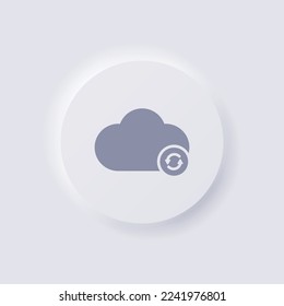 Icono de nube con flecha de rotación, diseño de interfaz de usuario suave de Neumorfismo blanco para diseño web, interfaz de usuario de aplicación y más, botón, vector.