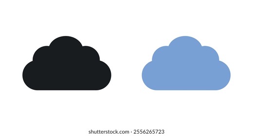 Cloud icon set in black and colored versions.