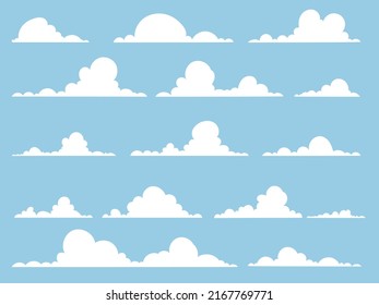 
cloud icon set Clouds in the blue sky.