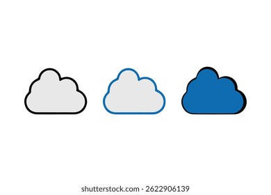 Cloud Icon Set Cloud and Cloudy Vector Art for Design