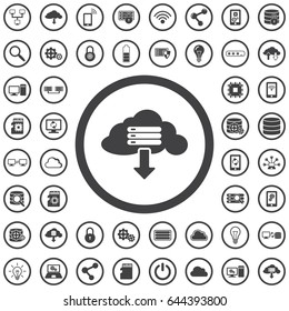 Cloud icon. Set con technology icons