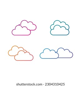 icono de nube establecido en estilo plano con fondo.