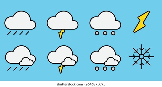 cloud icon set full color