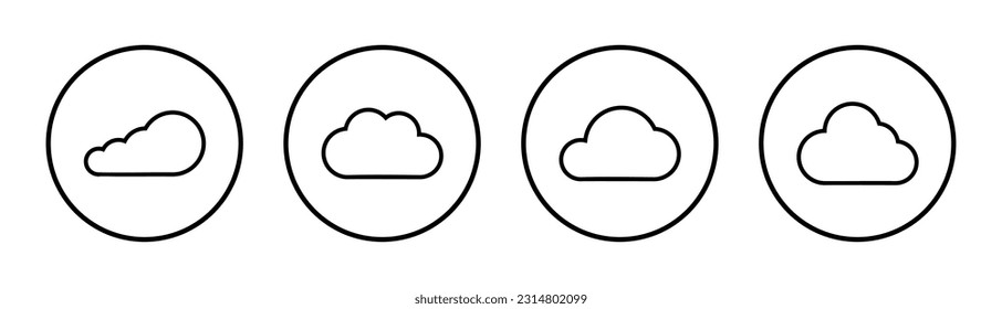 Ilustración de conjunto de iconos de nube. símbolo y signo de nube