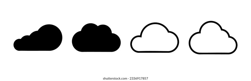 Ilustración de conjunto de iconos de nube. símbolo y signo de nube