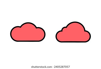 Cloud-Symbol-Set-Illustration. Cloud-Zeichen und -Symbol
