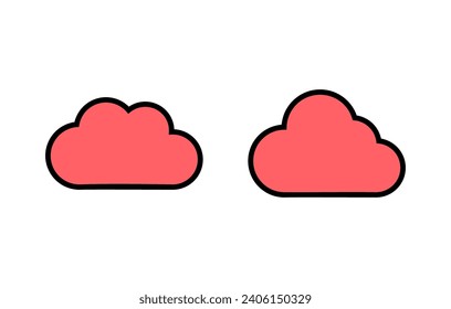 Ilustración de conjunto de iconos de nube. símbolo y signo de nube