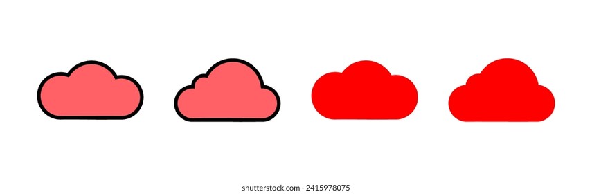 Ilustración de conjunto de iconos de nube. símbolo y signo de nube