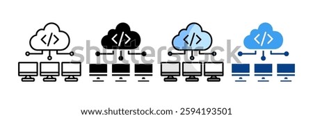 Cloud Icon Set Multiple Style Collection