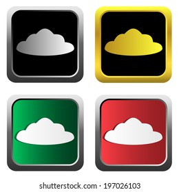 Cloud icon set on the white background. Vector.