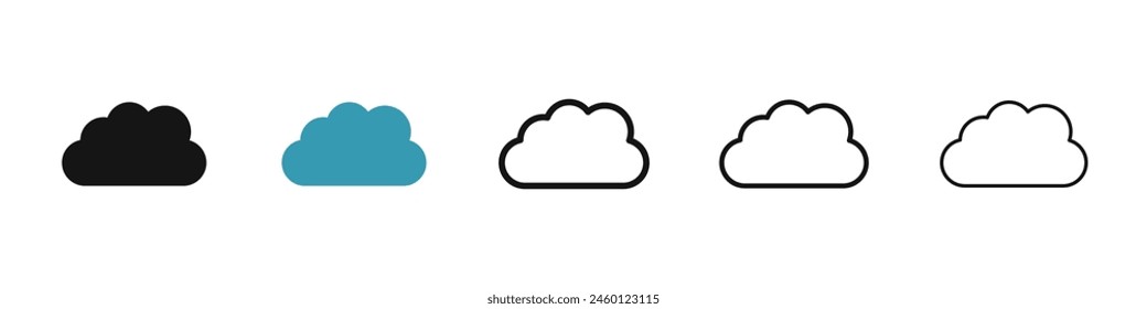 Cloud Icon Set. Sky Cartoon Cloud Icon for UI Designs.