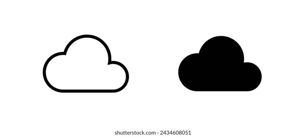 Cloud icon set. sky . weather line icons set, editable stroke isolated on white, linear vector outline illustration, symbol logo design style