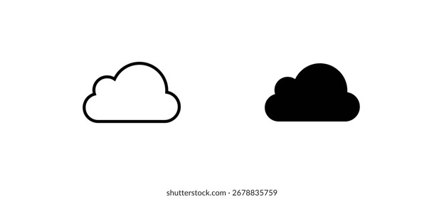 Ícone de nuvem set. céu . conjunto de ícones de linha do tempo, traço editável isolado em branco, ilustração vetorial linear, estilo de design de logotipo de símbolo