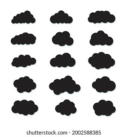 cloud icon set, a variety of cloud shapes that can be used for various design needs